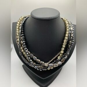 SILPADA 925 sterling silver hematite multi strand necklace